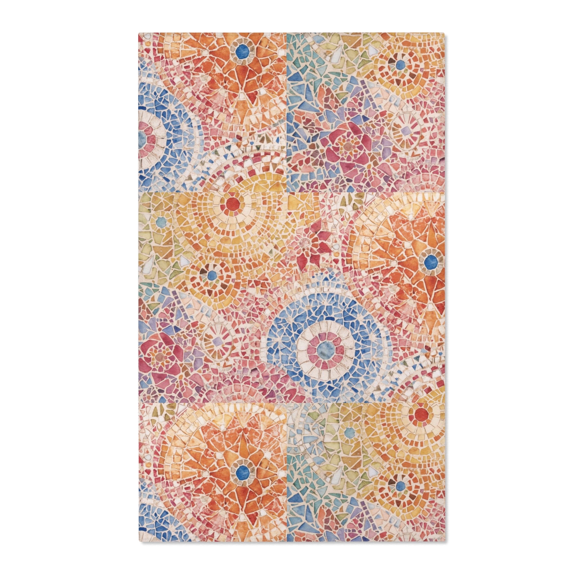 Vibrant Mosaic Area Rug Bohemian Home Decor Living Room - Rosetta Creative Boutique